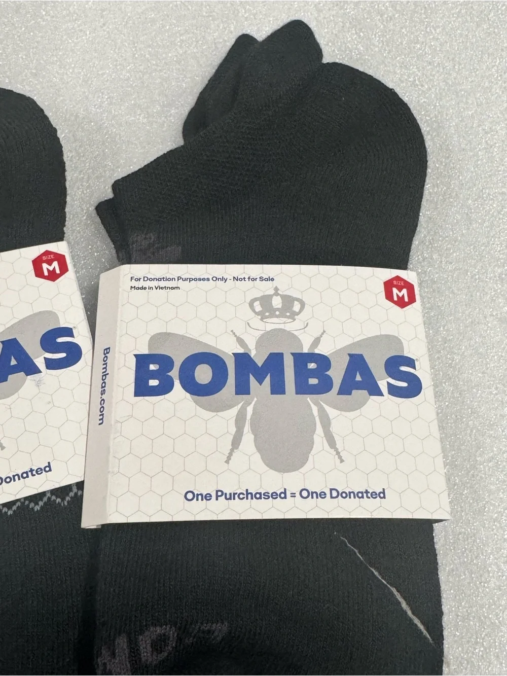 Bombas Black Men’s Women’s Unisex Ankle Athletic Socks (2-Pack) - Picture 2 of 7
